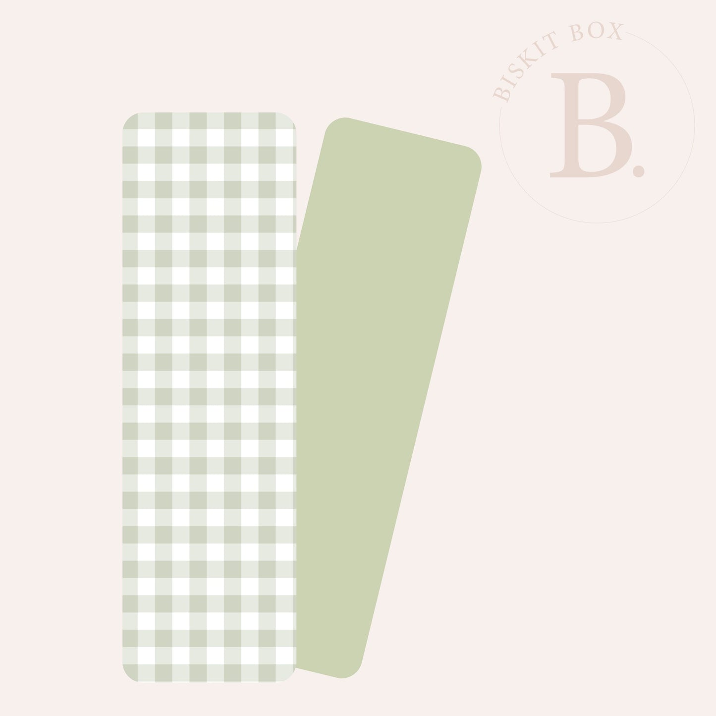 Grease Resistant Cookie Boards - Pack 25 - 65mm x 220mm (Green Gingham)