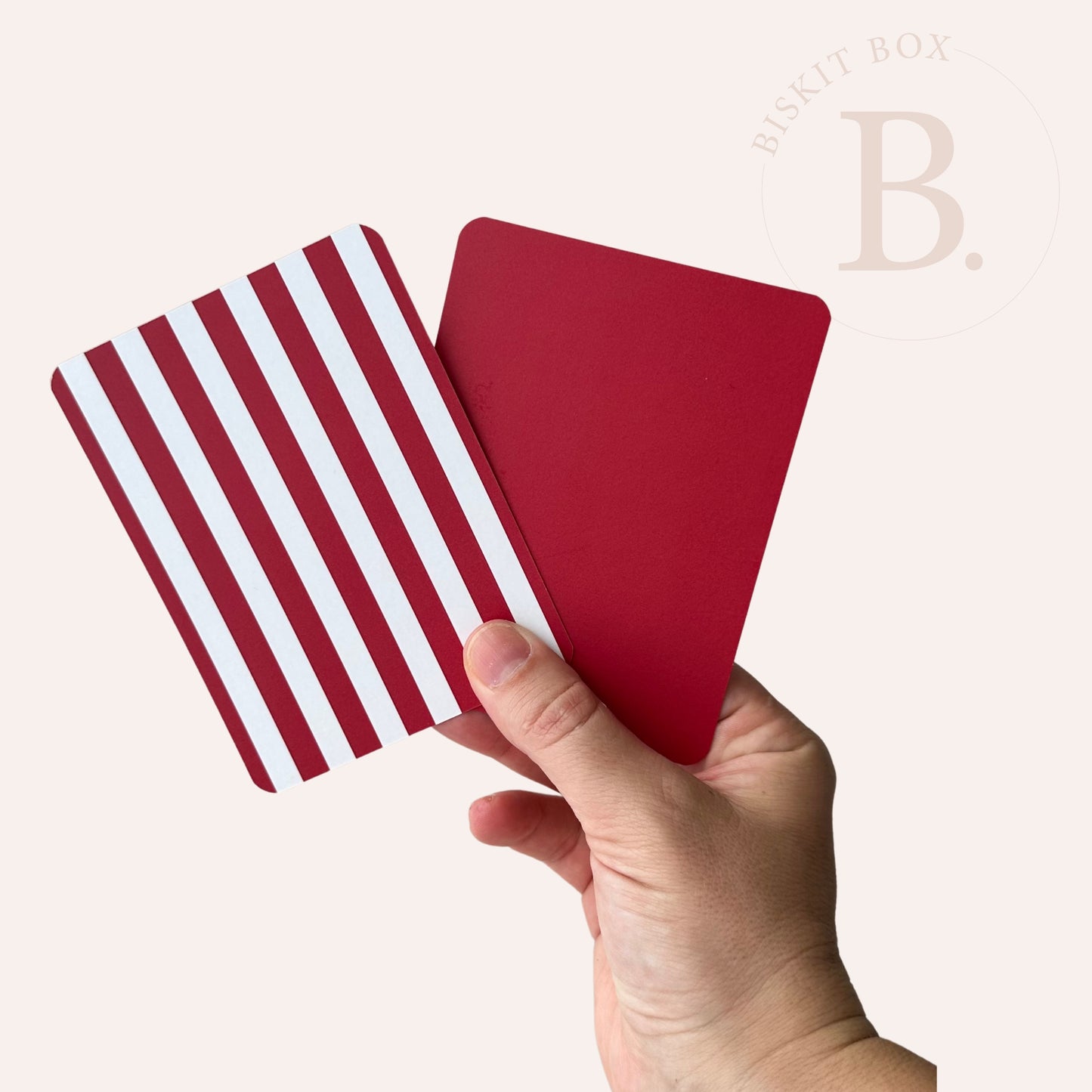 Red Stripe Grease Resistant Cookie Boards - Pack 25 - 90mm x 120mm