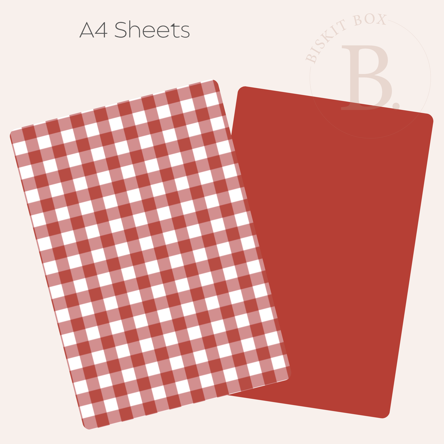 Red Gingham Printed Grease Resistant A4 Sheets 10pk