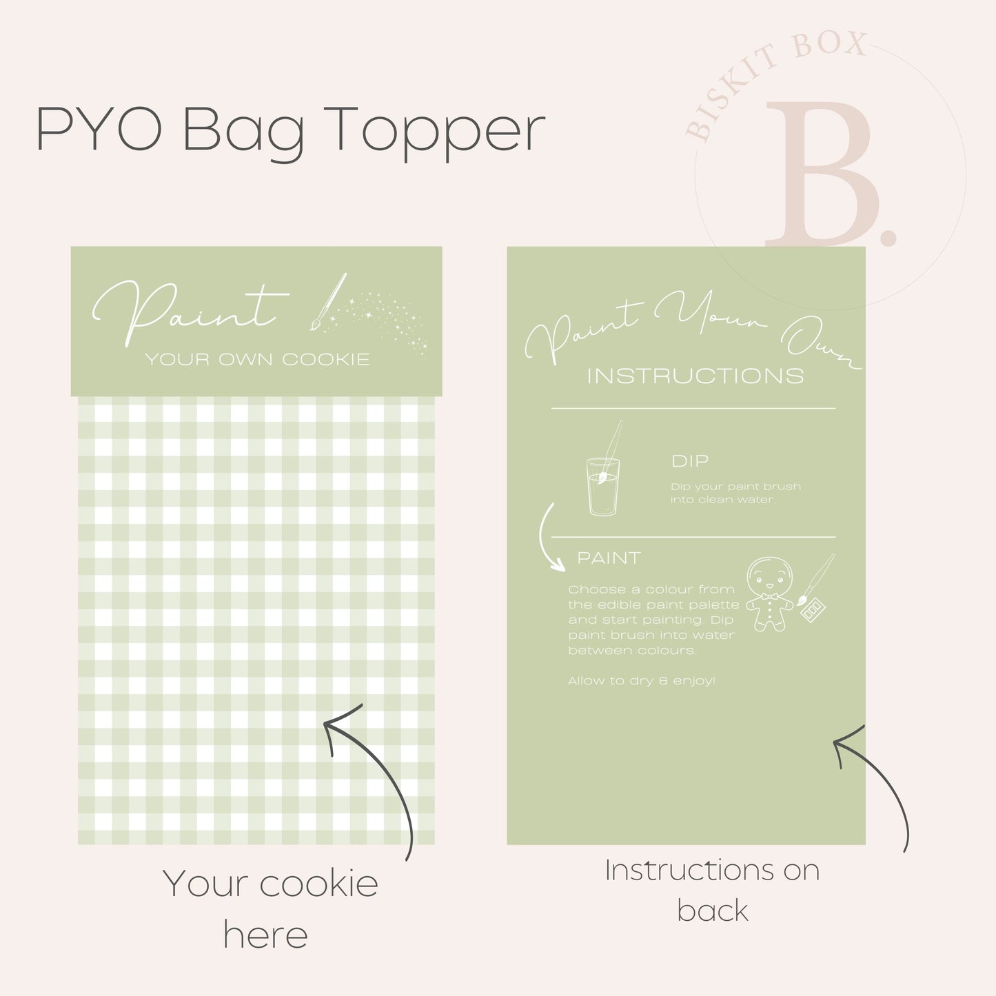 Green'Paint Your Own' Bag Toppers - 25 pack