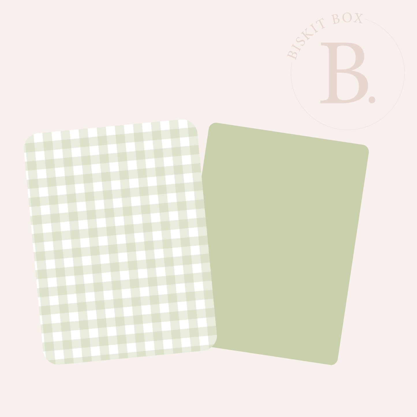 Green Gingham - Grease Resistant Cookie Boards - Pack 25 - 90mm x 120mm