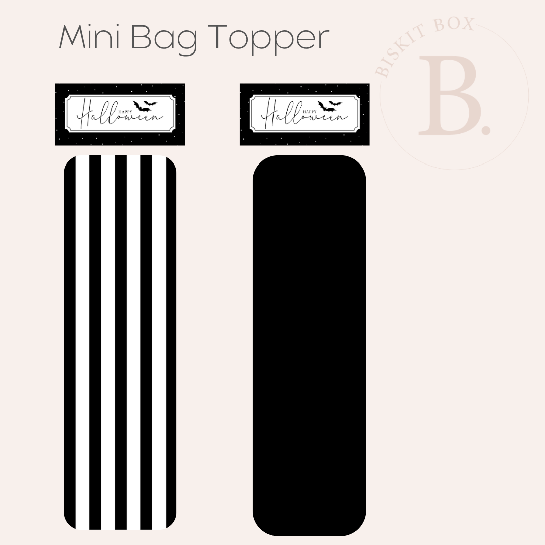 'Halloween' Mini Bag Topper Black & White - Black (25pack)