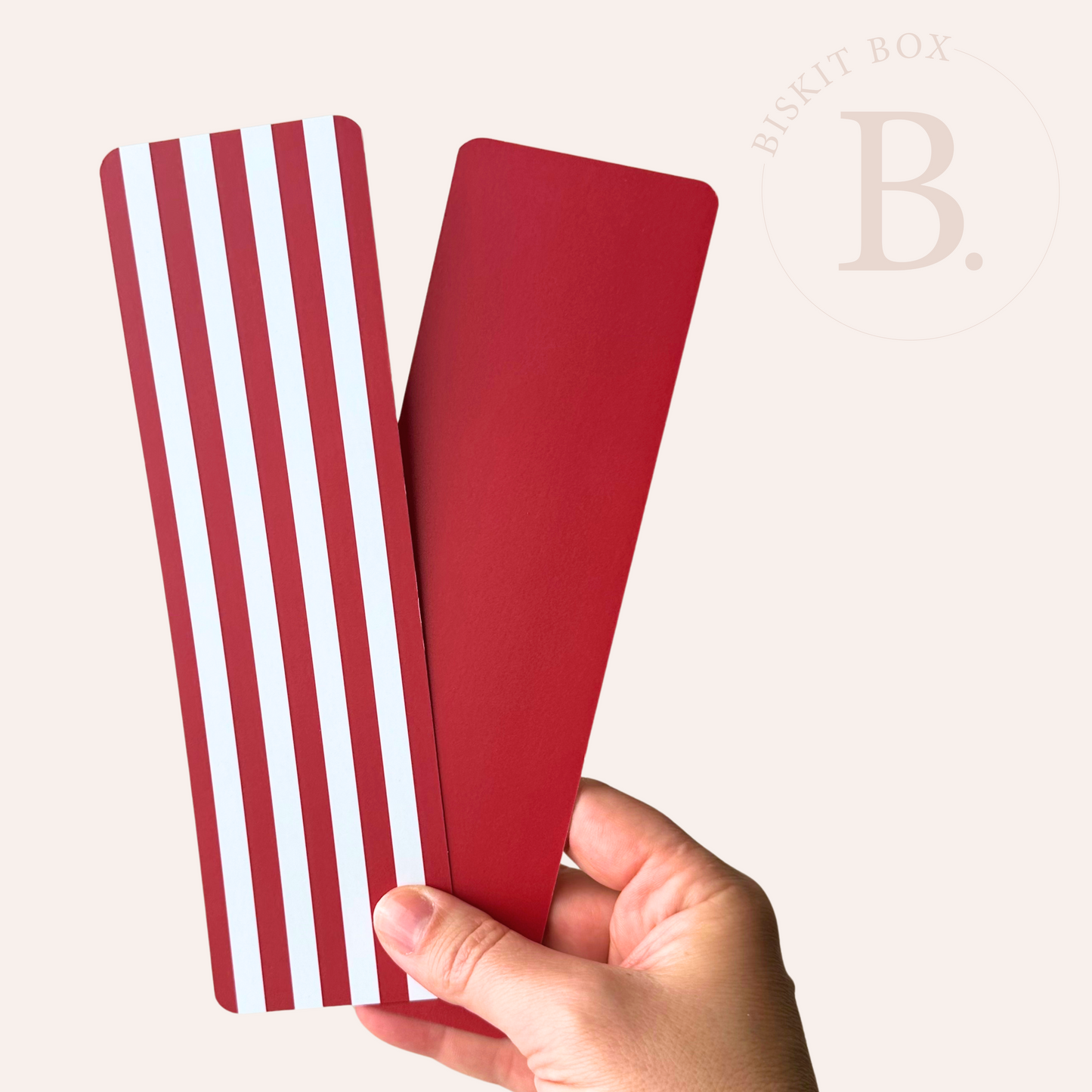 Grease Resistant Cookie Boards - Pack 25 - 65mm x 220mm (Red & White Stripe)