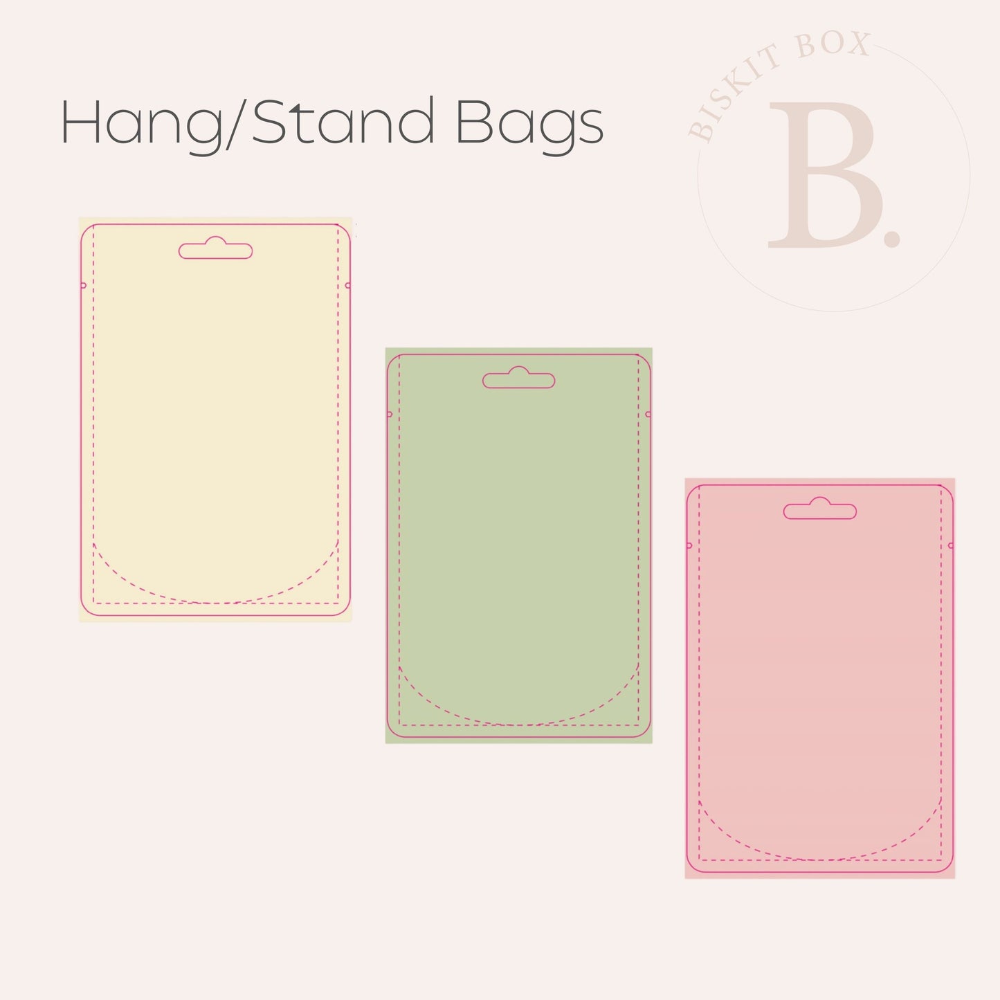 Hang/Stand Bag - 25 pk - 3 colours