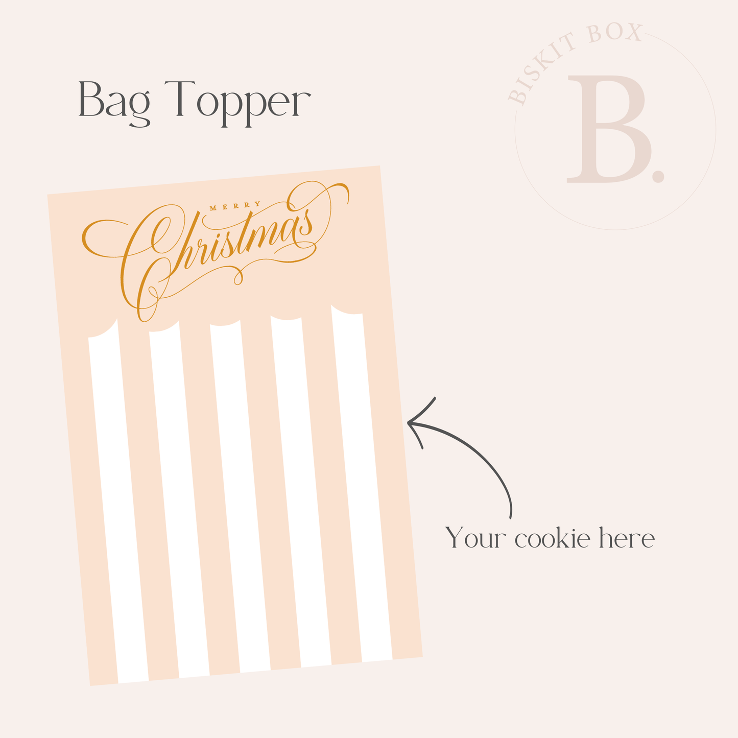 Beige 'Merry Christmas' Bag Toppers - 25 pack