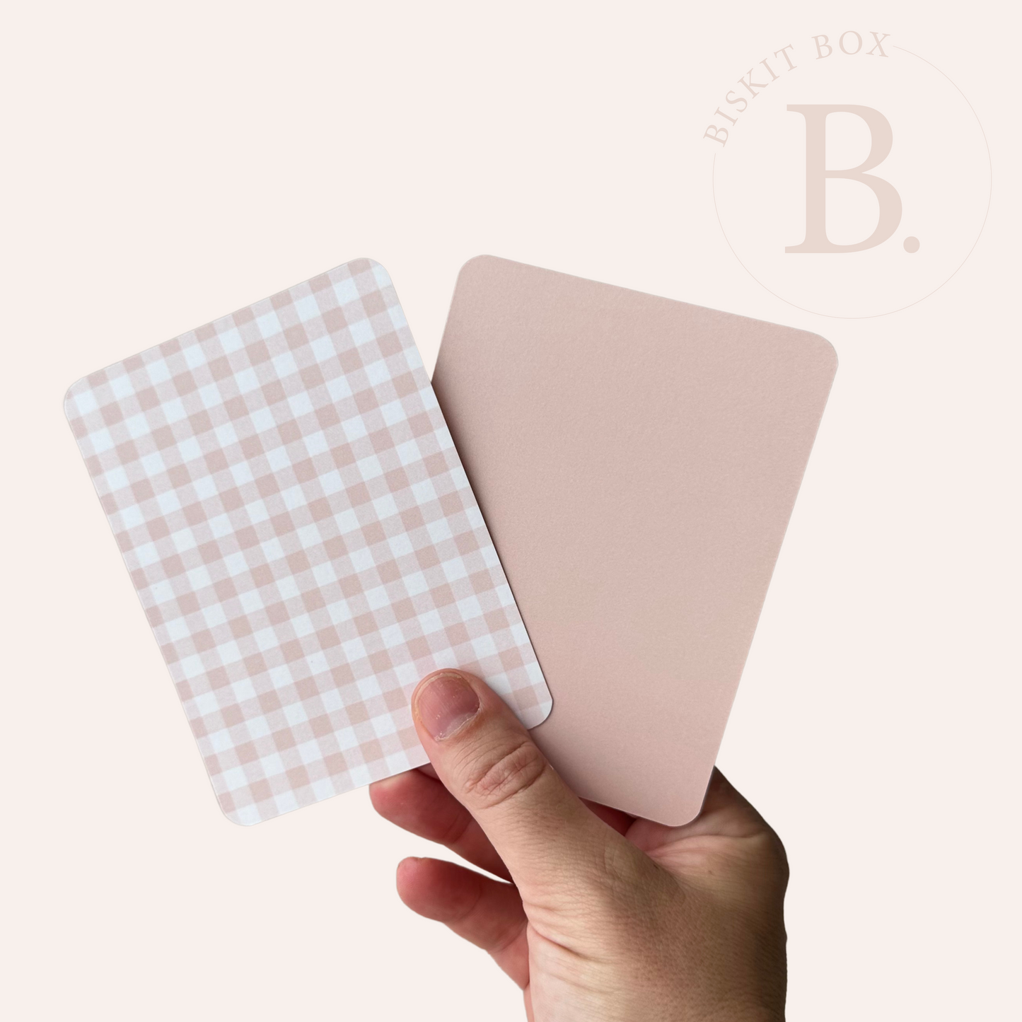 Pink Gingham Grease Resistant Cookie Boards - Pack 25 - 90mm x 120mm