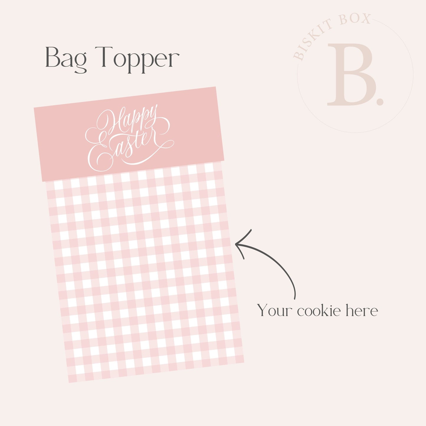 Happy Easter Bag Toppers - 25 pack - Pink