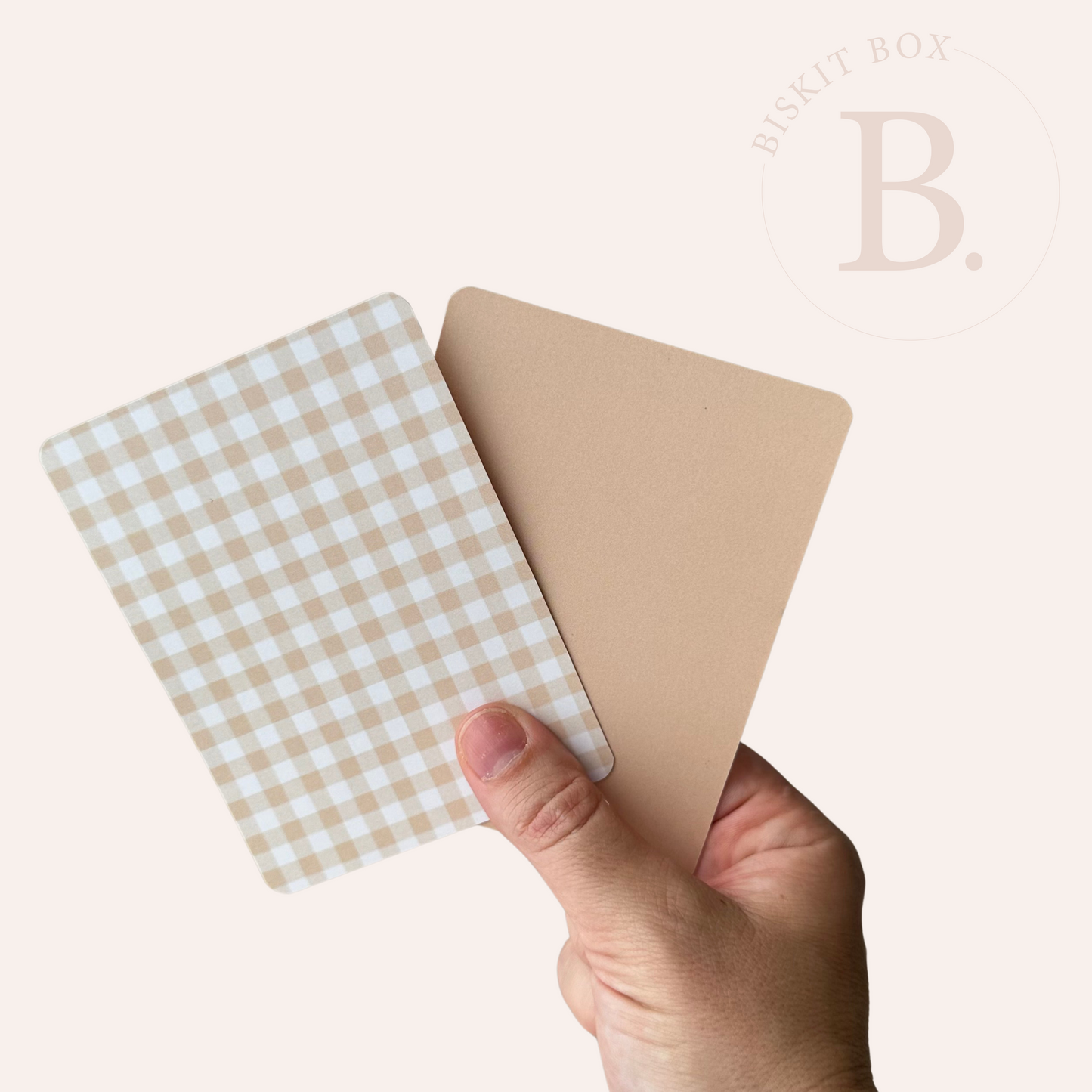 Natrual Gingham - Grease Resistant Cookie Boards - Pack 25 - 90mm x 120mm