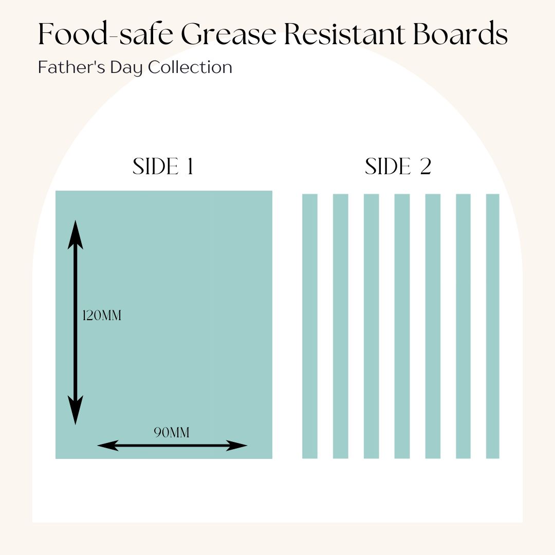 Black & White Stripe Grease Resistant Cookie Boards - Pack 25 - 90mm x 120mm