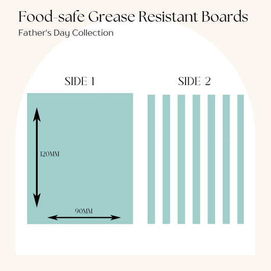 Black & White Stripe Grease Resistant Cookie Boards - Pack 25 - 90mm x 120mm