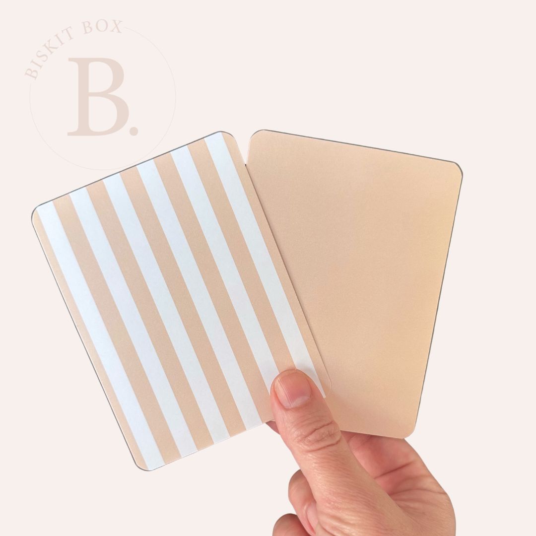 Natural Stripe Grease Resistant Cookie Boards - Pack 25 - 90mm x 120mm