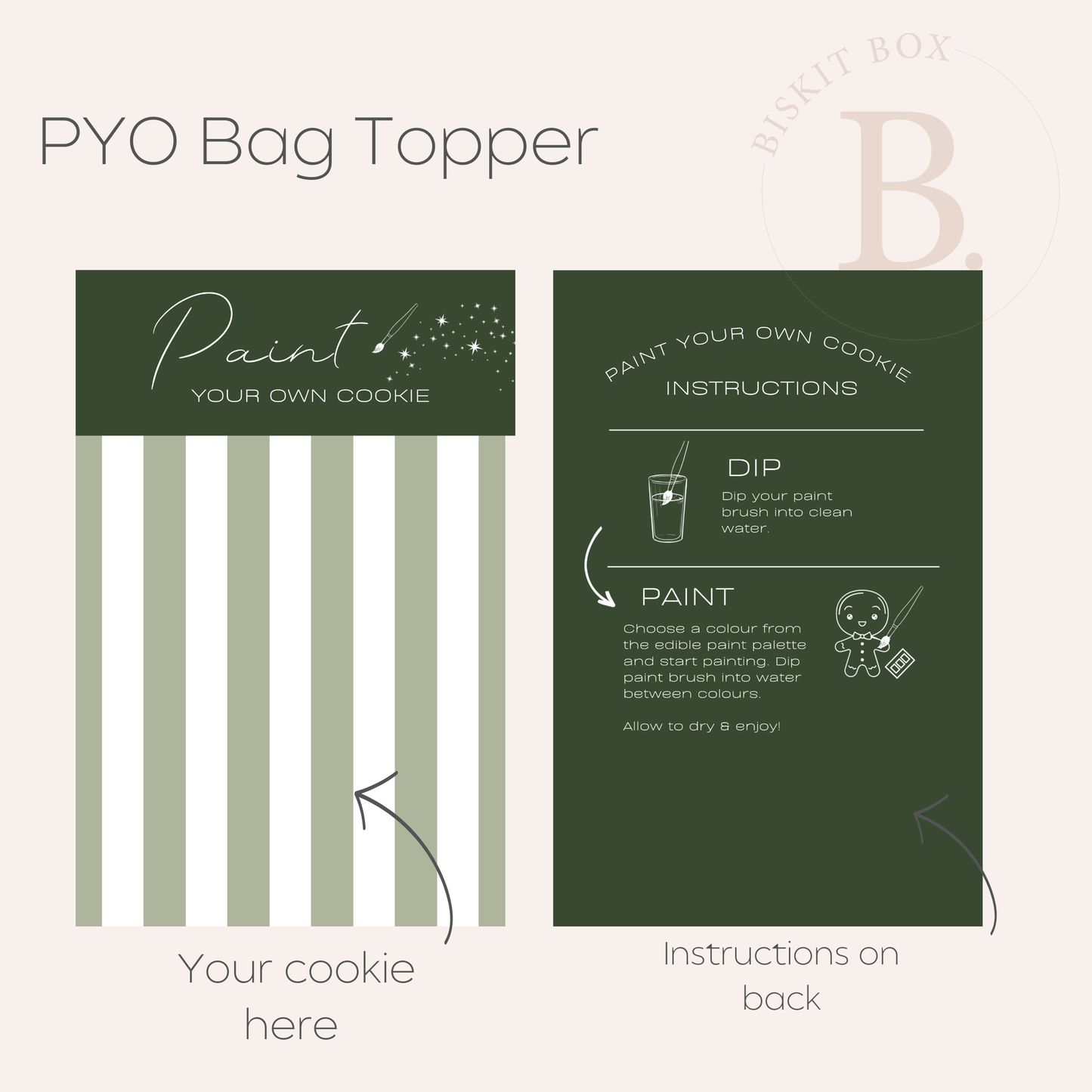 Green 'Paint Your Own' Bag Toppers - 25 pack