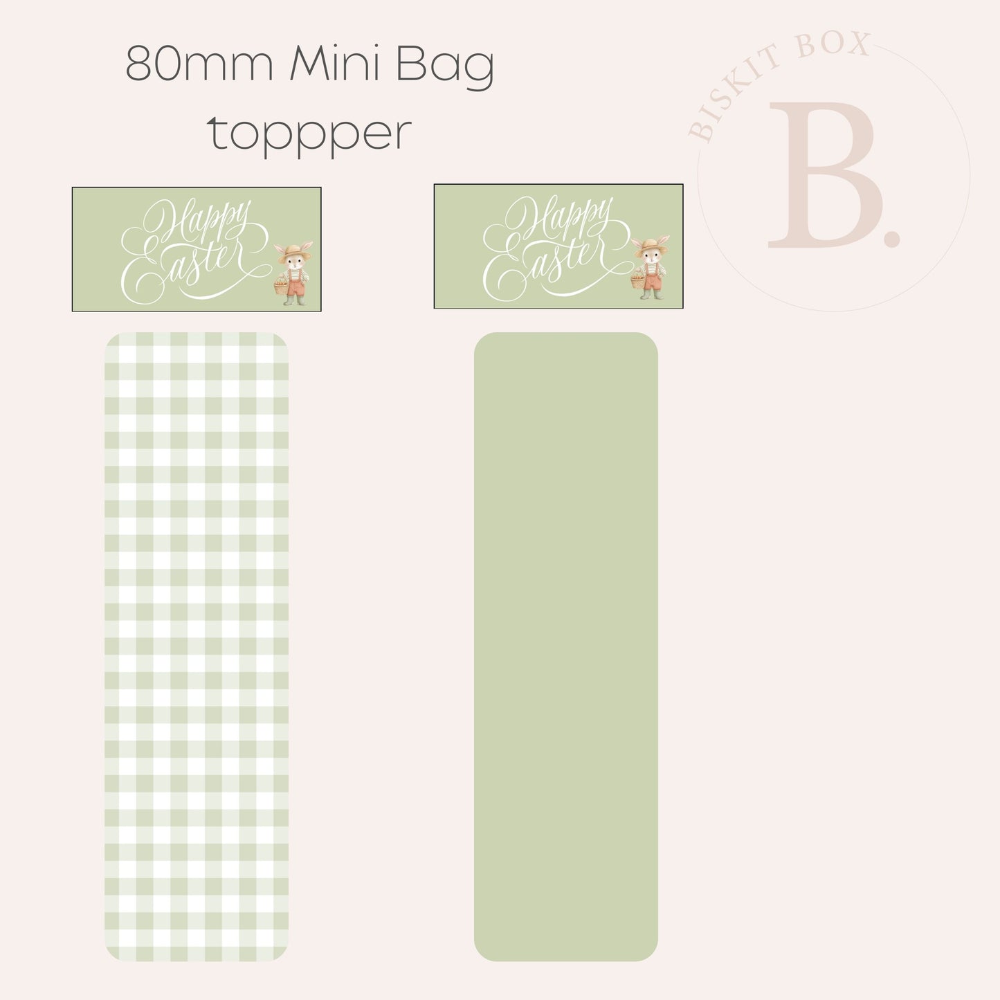 'Happy Easter' Mini Bag Topper - Green (25pack)