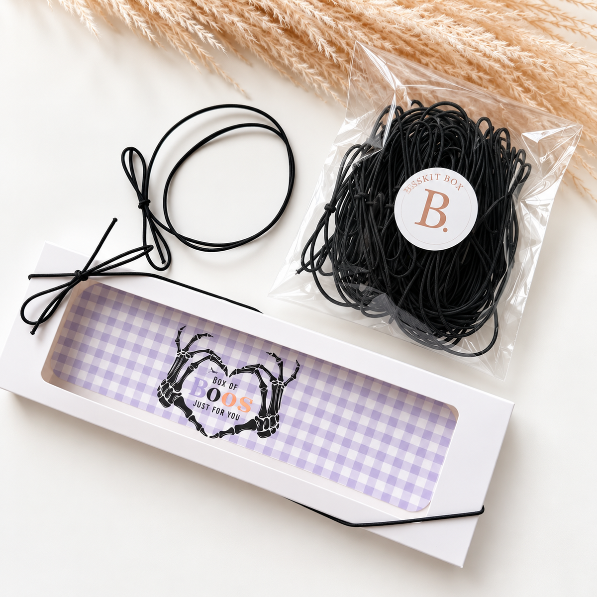 Black Elastic Bows - 25pk