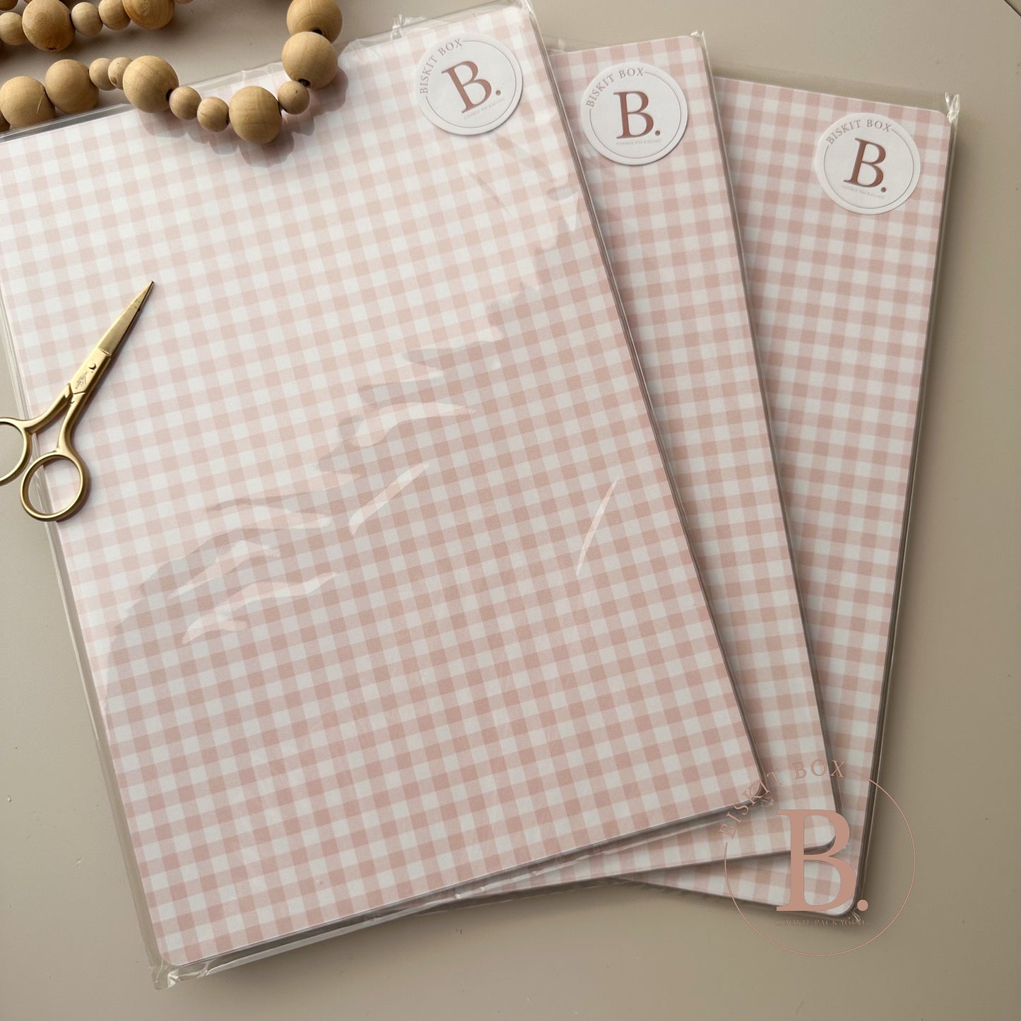 PINK GINGHAM - A4 SHEET Grease Resistant