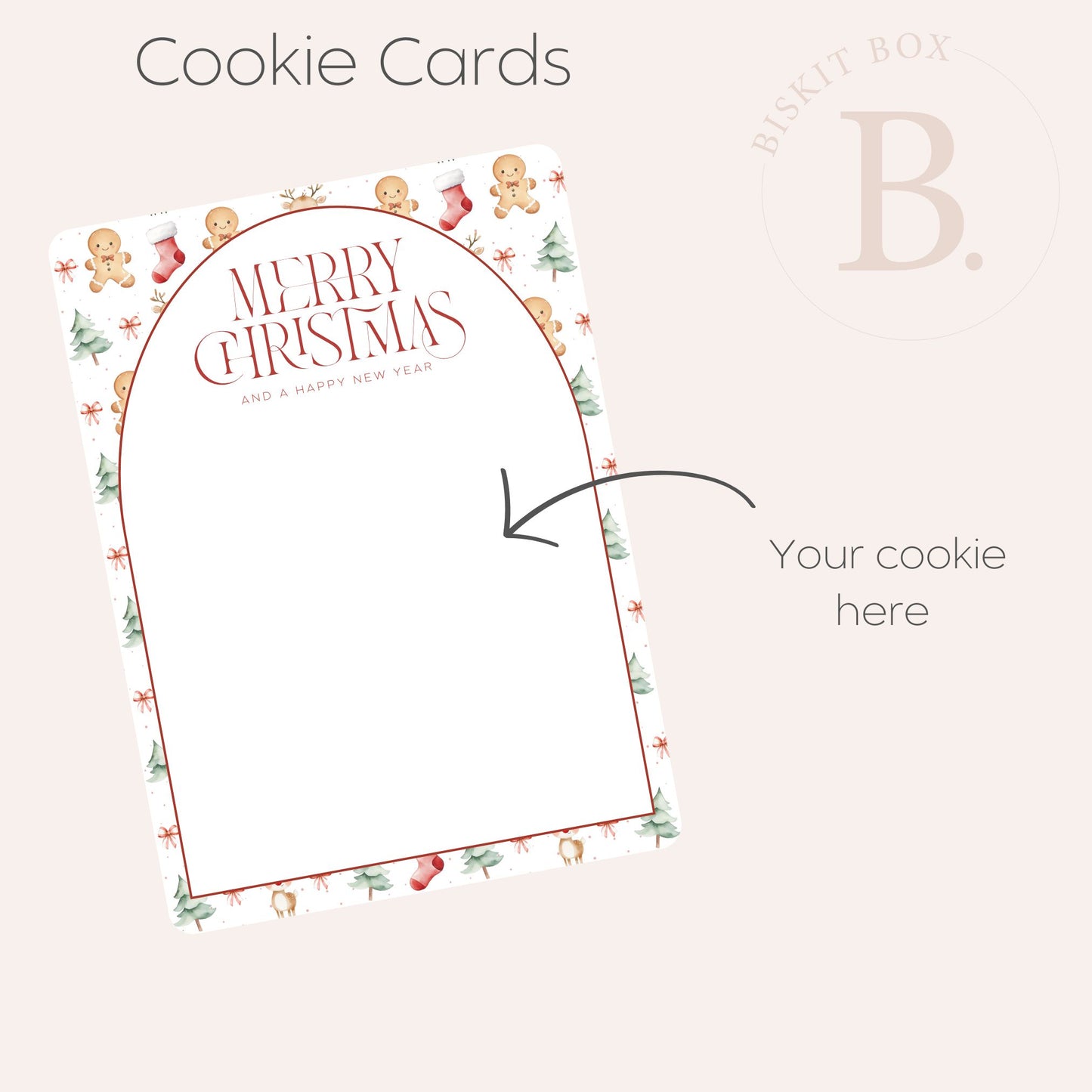 Christmas Pattern Arch Cookie Card- 25pk