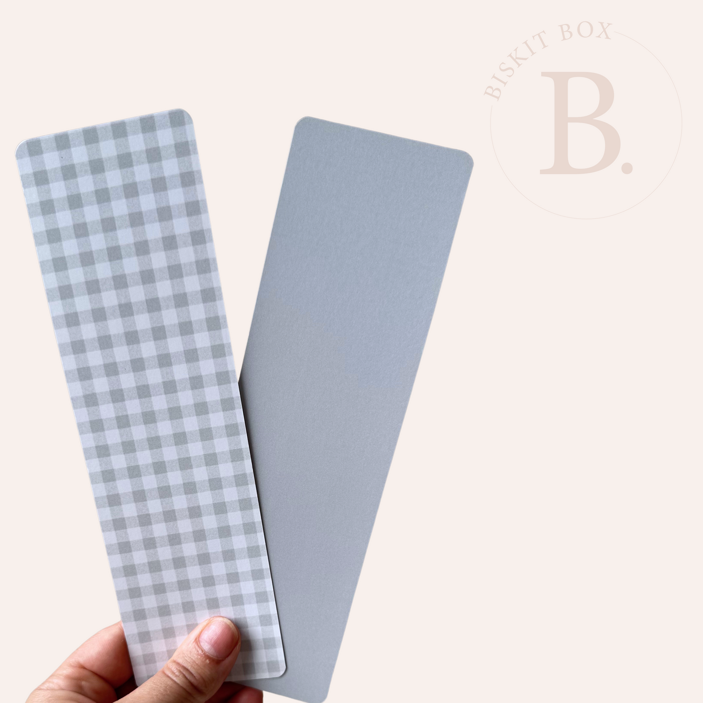 Grease Resistant Cookie Boards - Pack 25 - 65mm x 220mm (Grey Gingham)
