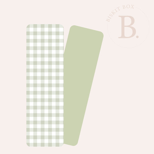 Grease Resistant Cookie Boards - Pack 25 - 65mm x 220mm (Green Gingham)