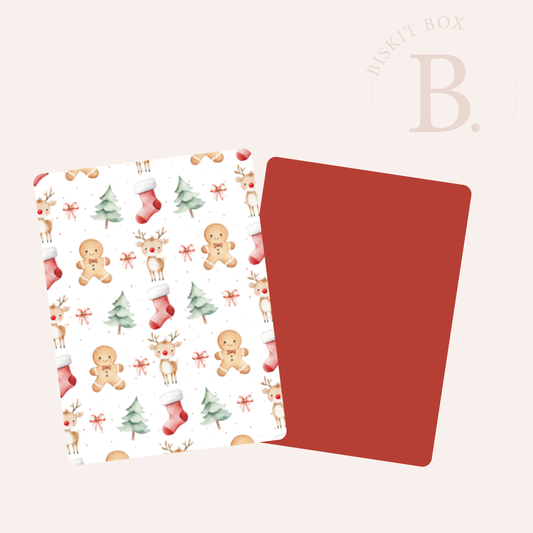 Christmas Pattern Grease Resistant Cookie Boards - Pack 25 - 90mm x 120mm