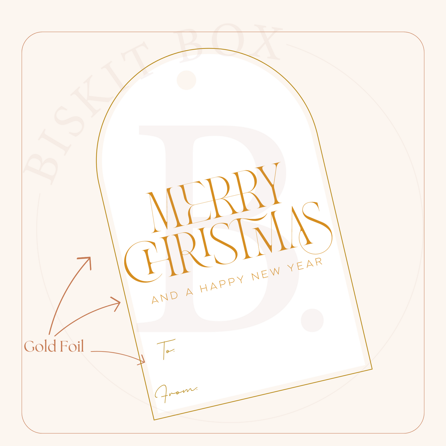 Christmas Gold Foil Gift Tags - 25 pk - 4 variations