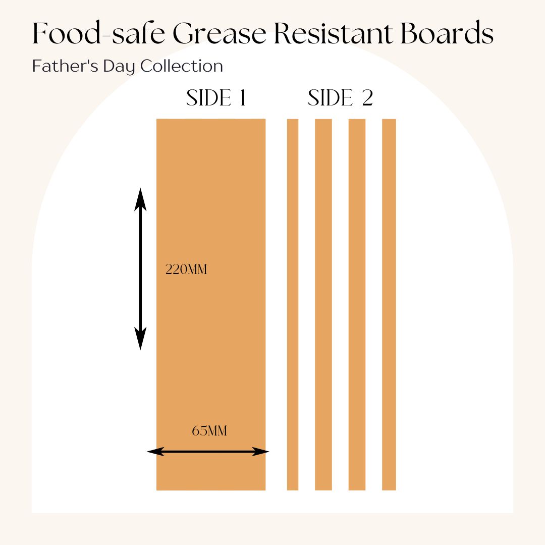 RED & WHITE Printed Grease Resistant Cookie Boards - Pack 25 - 65mm x 220mm