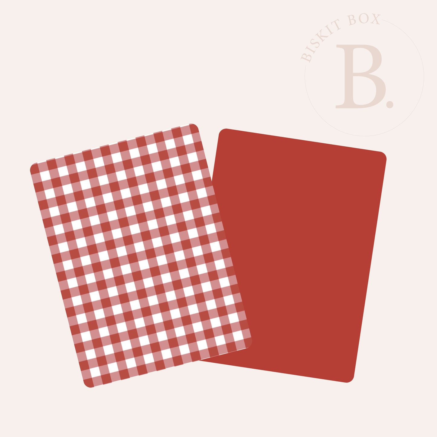 Red Gingham Grease Resistant Cookie Boards - Pack 25 - 90mm x 120mm