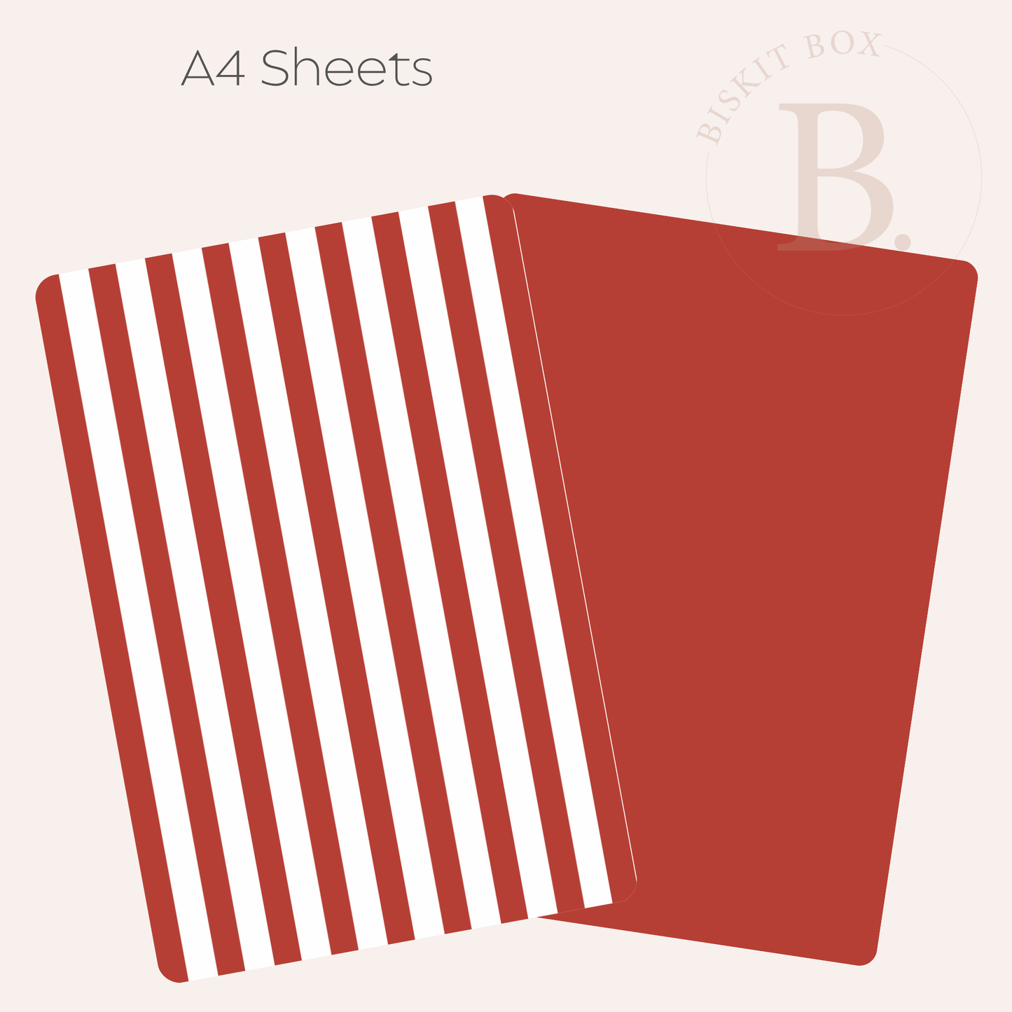 Red & White Stripe Printed Grease Resistant A4 Sheets 10pk