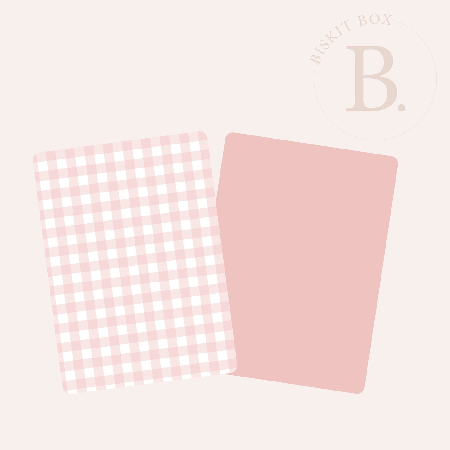 Pink Gingham - Grease Resistant Cookie Boards - Pack 25 - 90mm x 120mm