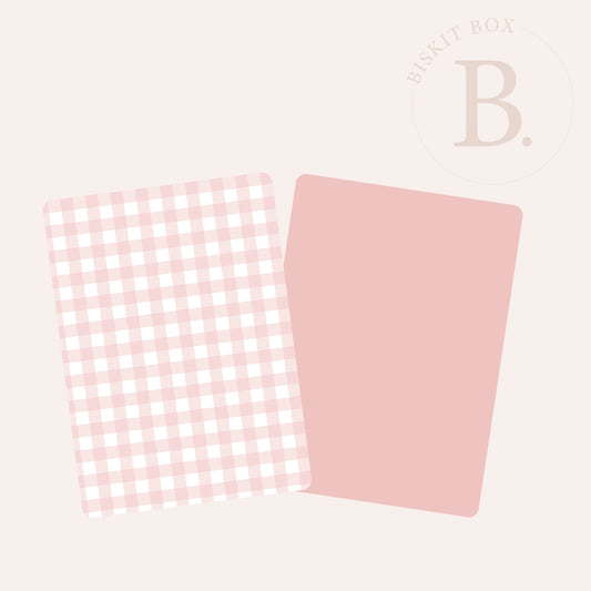 Pink Gingham - Grease Resistant Cookie Boards - Pack 25 - 90mm x 120mm