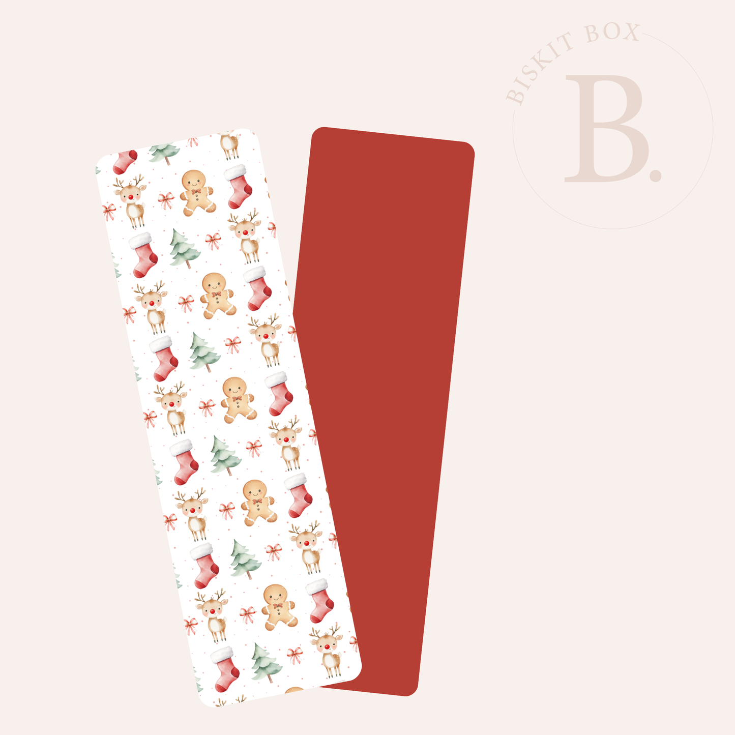 Christmas Pattern - Printed Grease Resistant Cookie Board - Pack 25 - 65mm x 220mm