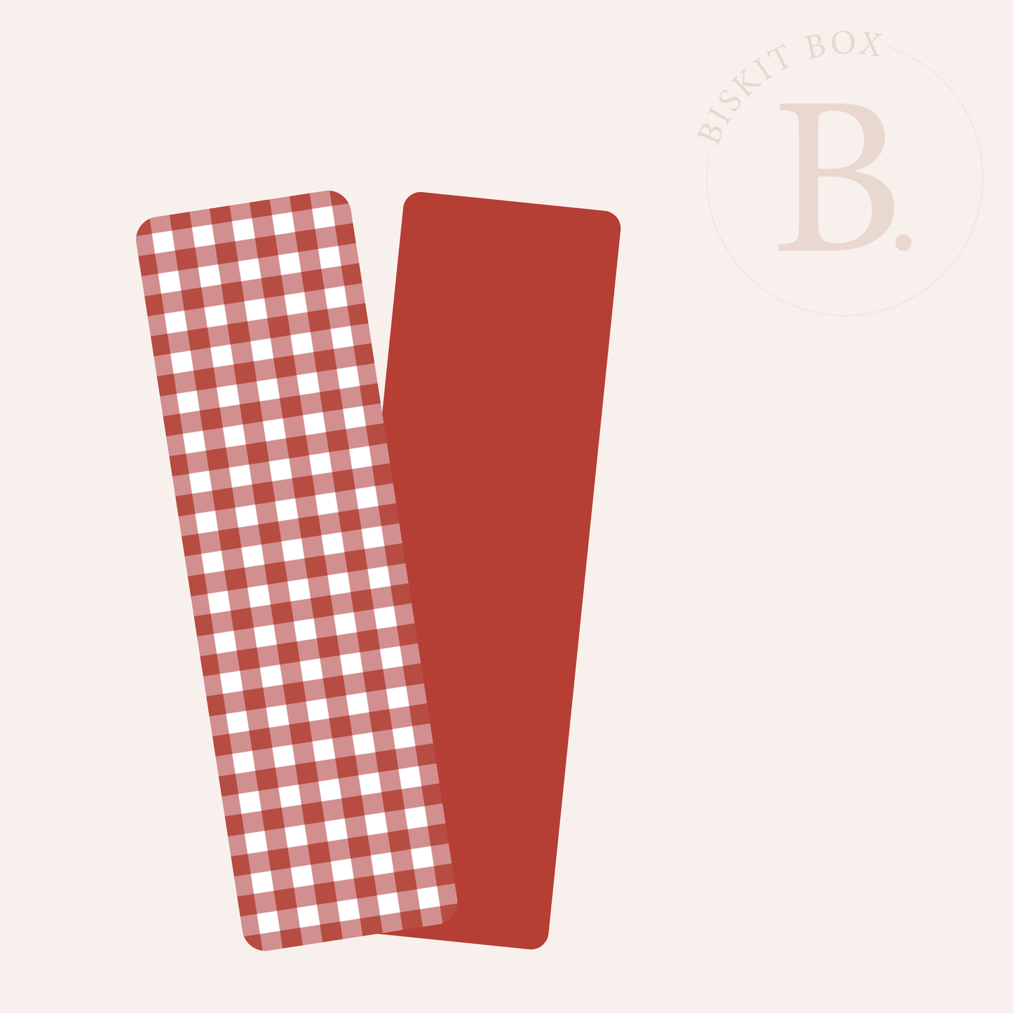 Red Gingham- Printed Grease Resistant Cookie Board - Pack 25 - 65mm x 220mm