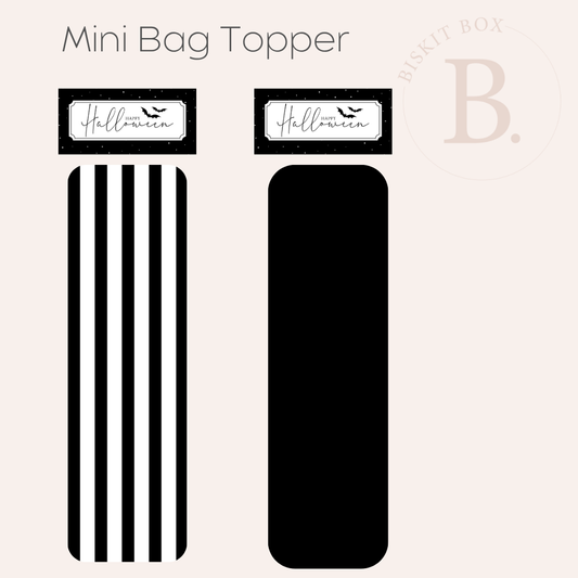 'Halloween' Mini Bag Topper Black & White - Black (25pack)