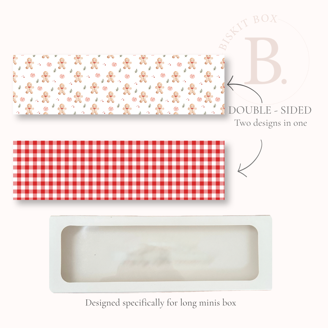 Christmas Print Box Backer - Long Minis Box - 12pk