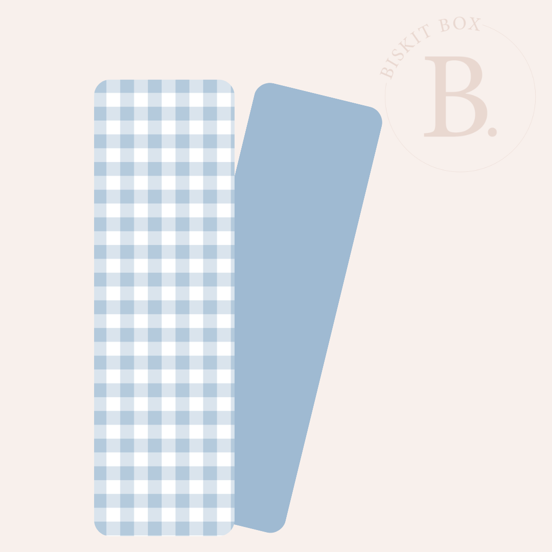 Grease Resistant Cookie Boards - Pack 25 - 65mm x 220mm (Wedgewood Gingham)