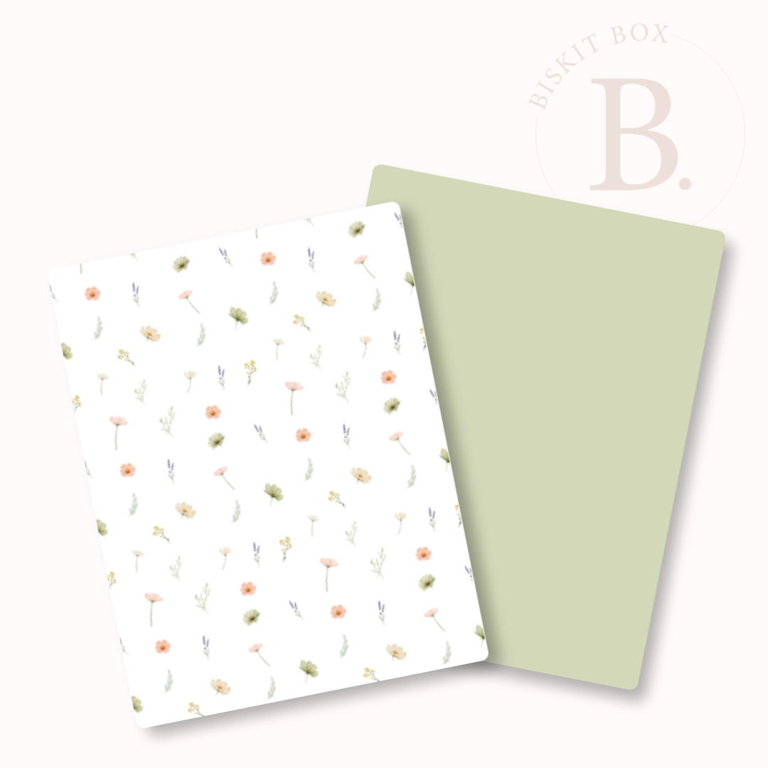 Floral-  Grease Resistant Cookie Boards - Pack 25 - 90mm x 120mm