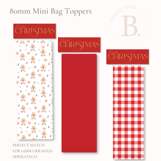 2026 'Merry Christmas' Mini Bag Toppers - 25 pack - 85mm Width