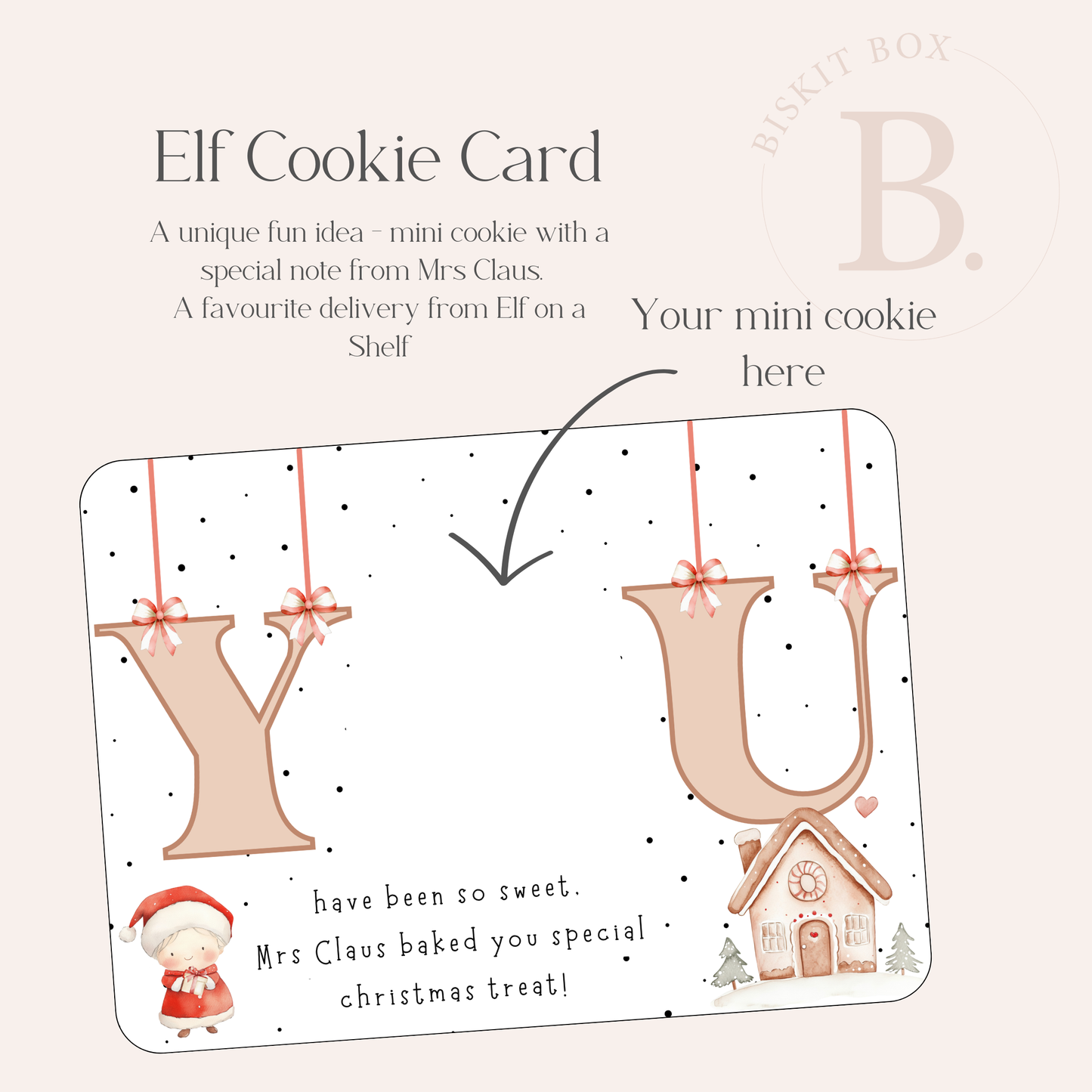 Elf Cookie Card- 25pk