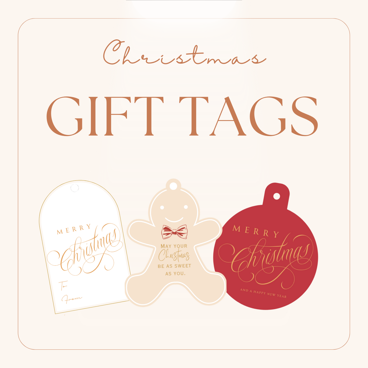 Christmas Gold Foil Gift Tags - 25 pk - 4 variations