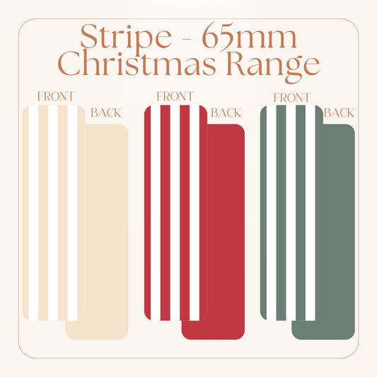 Christmas Stripe Grease Resistant Cookie Boards - Pack 25 - 65mm x 220mm - 3 Colours