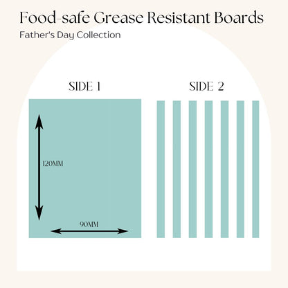 Black & White Stripe Grease Resistant Cookie Boards - Pack 25 - 90mm x 120mm