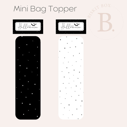 'Halloween' Mini Bag Topper Black & White - Black (25pack)