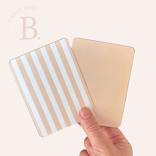 Natural Stripe Grease Resistant Cookie Boards - Pack 25 - 90mm x 120mm