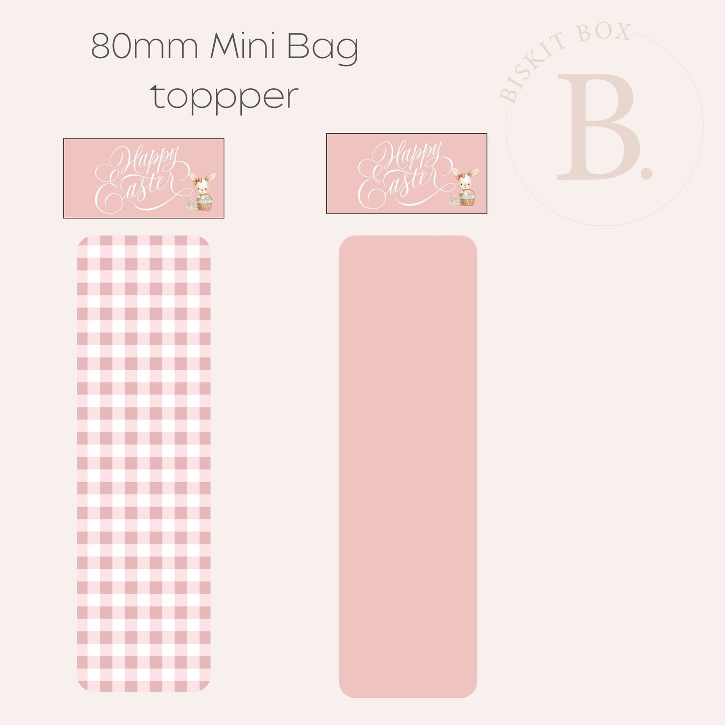 'Happy Easter' Mini Bag Topper - Pink (25pack)