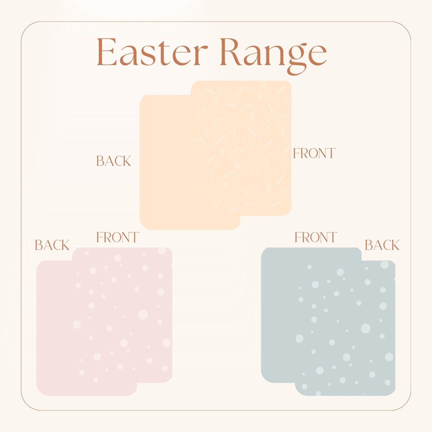 Easter Grease Resistant Cookie Boards - Pack 25 - 90mm x 120mm - 3 colours