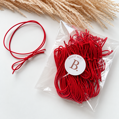 Red Elastic Bows - 25pk