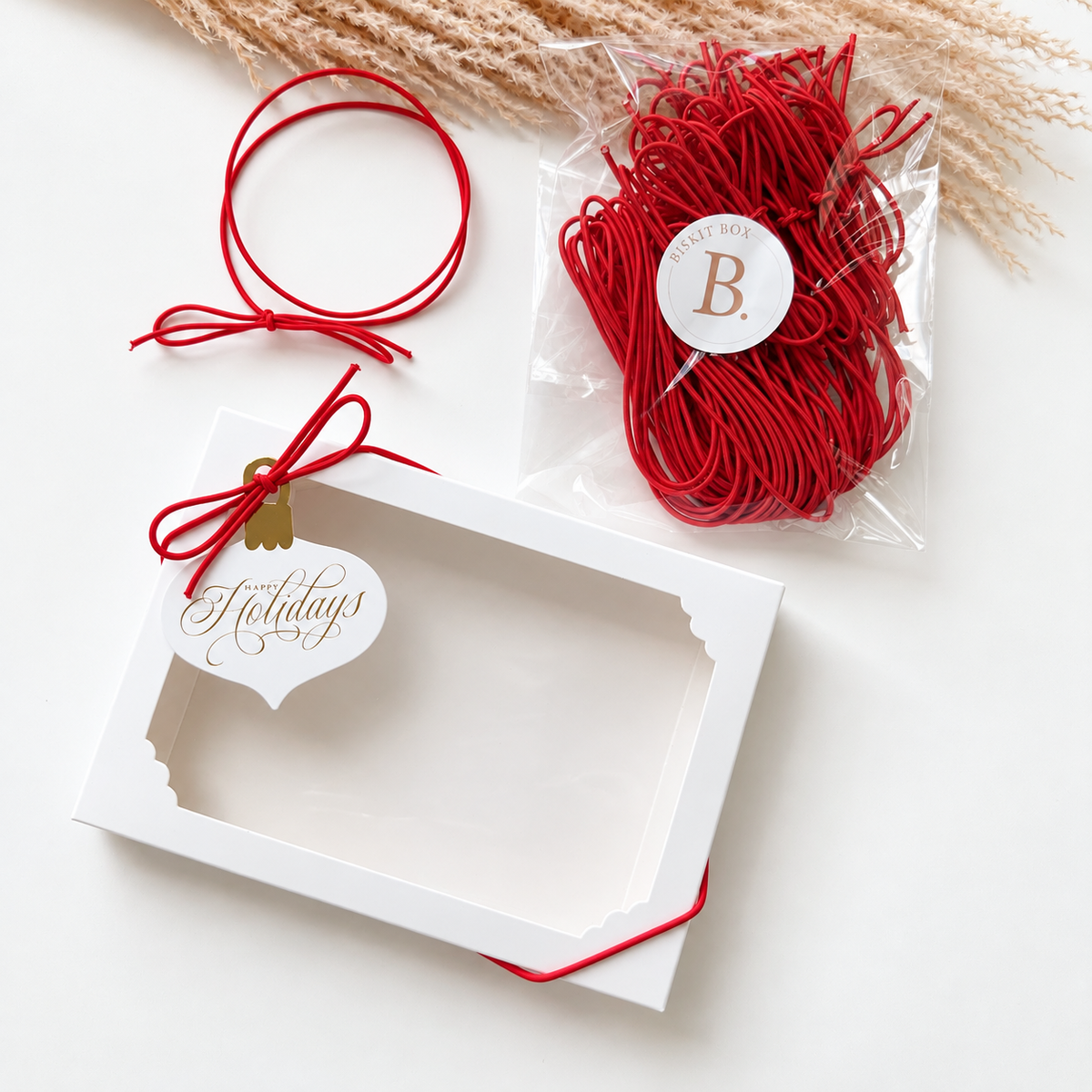 Red Elastic Bows - 25pk