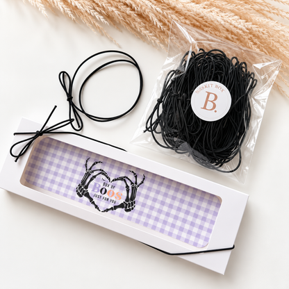 Black Elastic Bows - 25pk