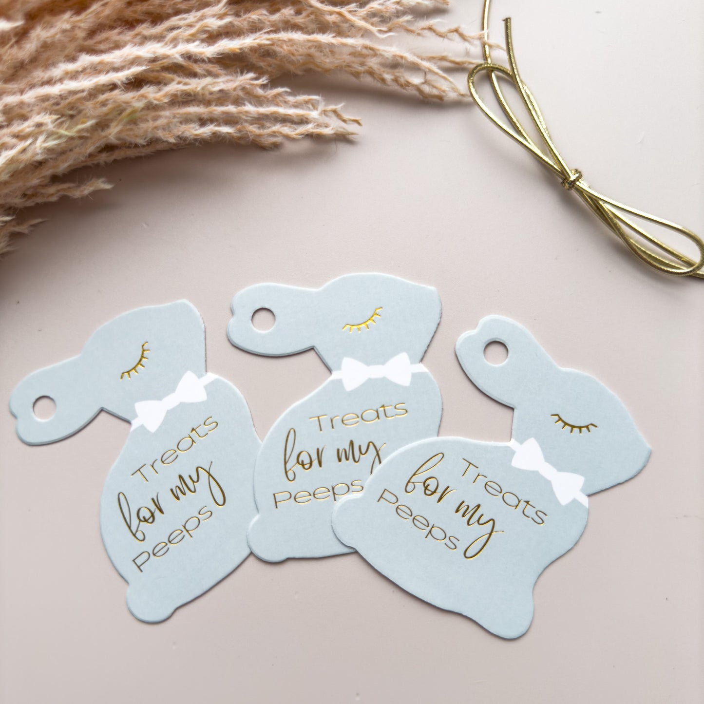 Gift Tag - Happy Easter - 25 pk (Soft Teal Bunny)