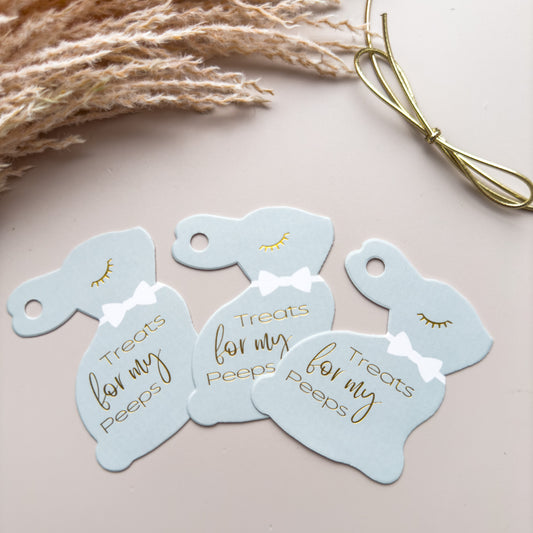 Gift Tag - Happy Easter - 25 pk (Soft Teal Bunny)