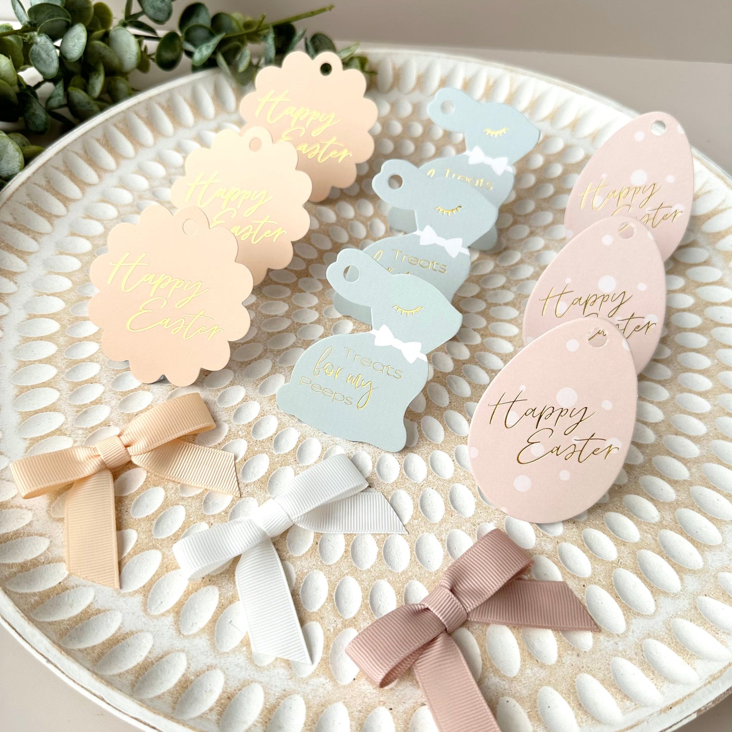 Gift Tag - Happy Easter - 25 pk (Soft Peach)